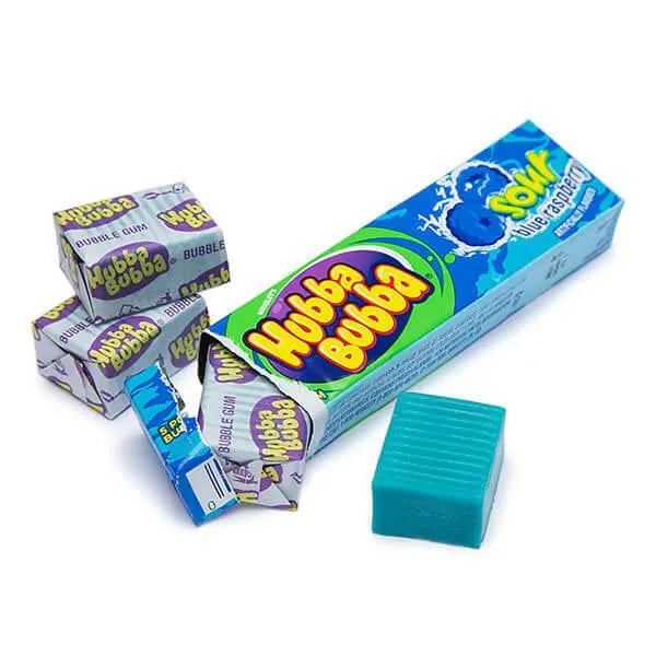 Hubba Bubba Bubble Gum Packs - Sour Blue Raspberry: 18-Piece Box