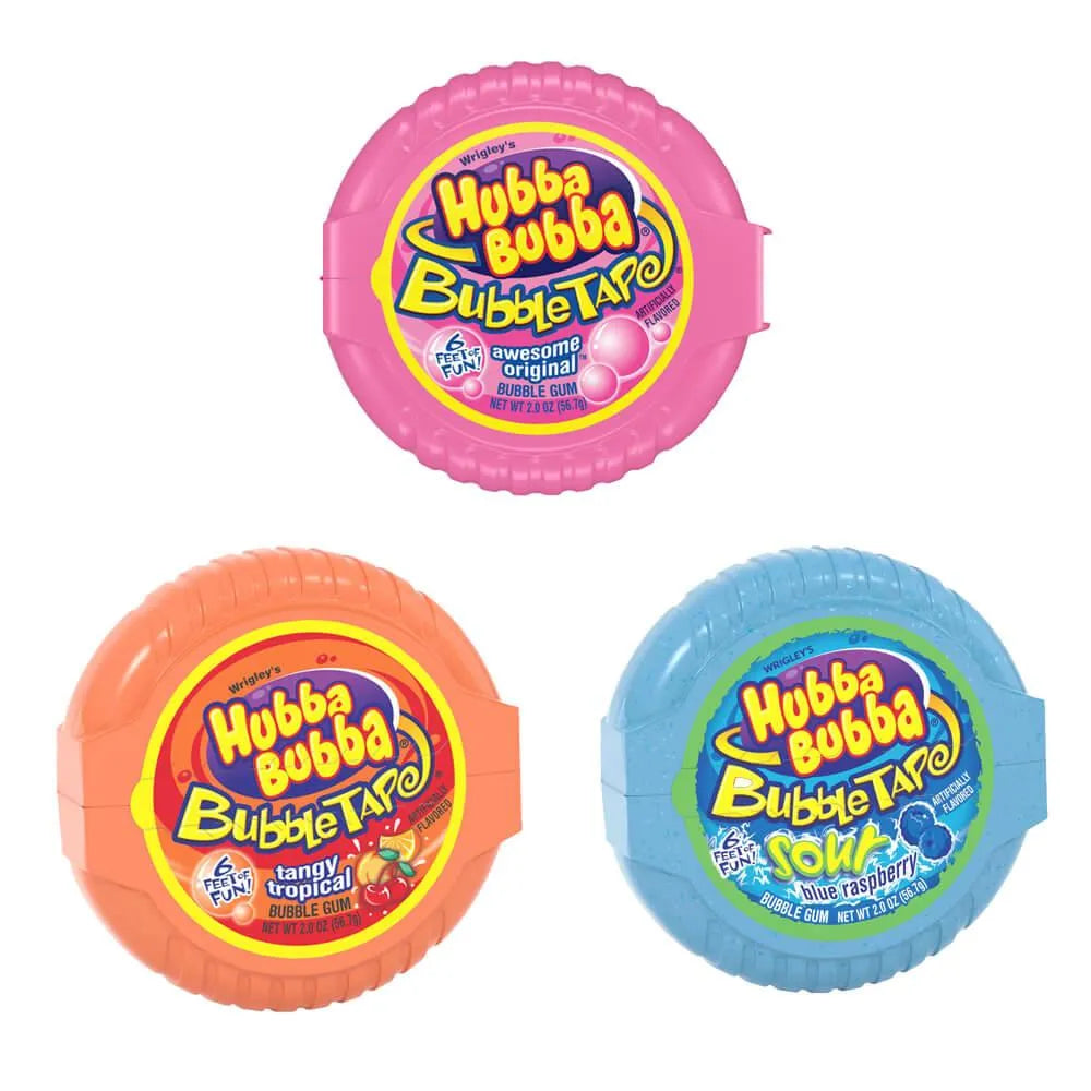 Hubba Bubba Bubble Tape Gum Rolls Assortment: 12-Piece Box