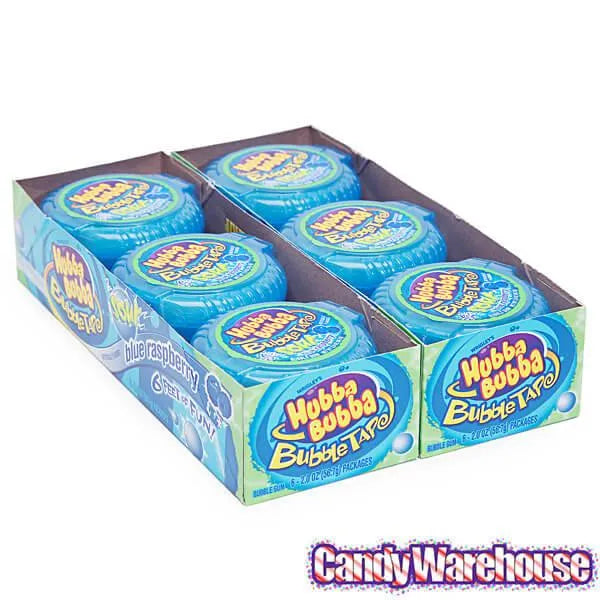 Hubba Bubba Bubble Tape Gum Rolls - Sour Blue Raspberry: 12-Piece Box