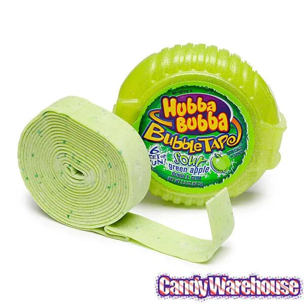 Hubba Bubba Bubble Tape Gum Rolls - Sour Green Apple: 12-Piece Box