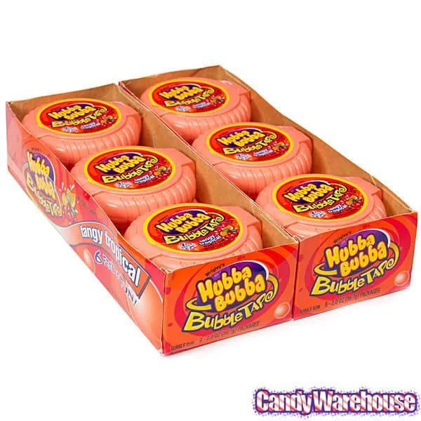 Hubba Bubba Bubble Tape Gum Rolls - Tangy Tropical: 12-Piece Box