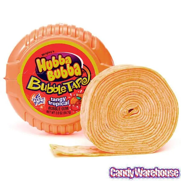 Hubba Bubba Bubble Tape Gum Rolls - Tangy Tropical: 12-Piece Box