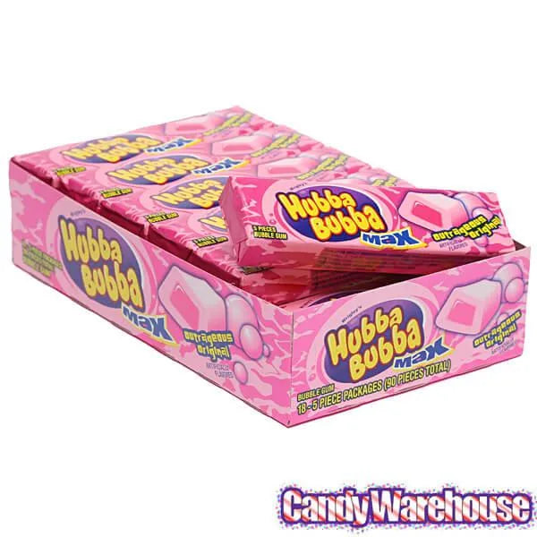 Hubba Bubba Max Bubble Gum Packs - Original: 18-Piece Box