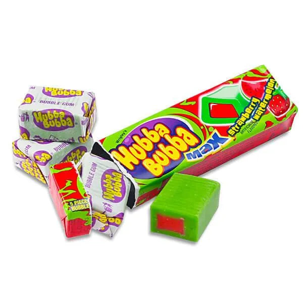 Hubba Bubba Max Bubble Gum Packs - Strawberry Watermelon: 18-Piece Box