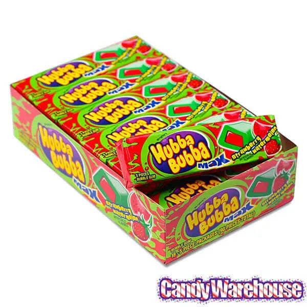 Hubba Bubba Max Bubble Gum Packs - Strawberry Watermelon: 18-Piece Box