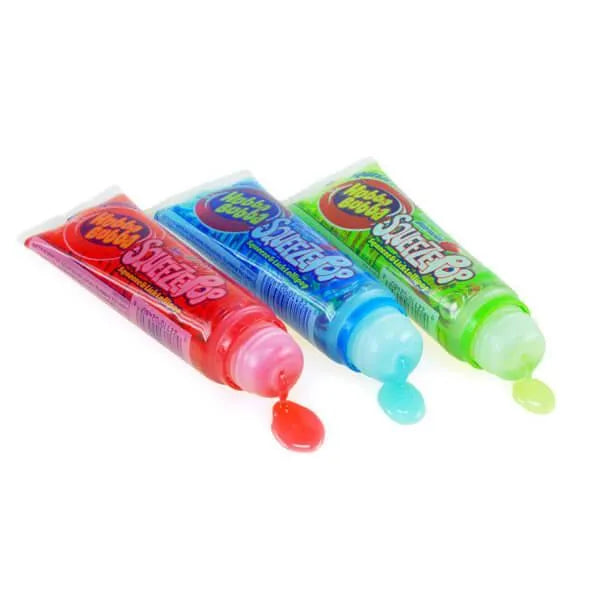 Hubba Bubba Squeeze Pop Liquid Candy Tubes - Sweet Flavors: 18-Piece Box