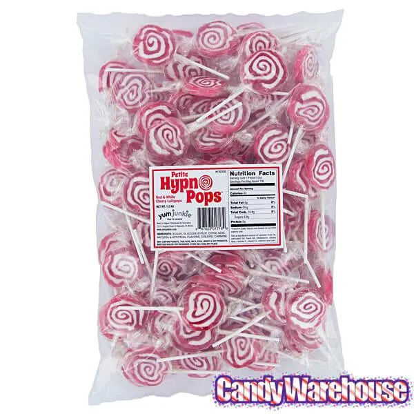 Hypno Pops Petite Swirled Lollipops - Cherry: 100-Piece Bag