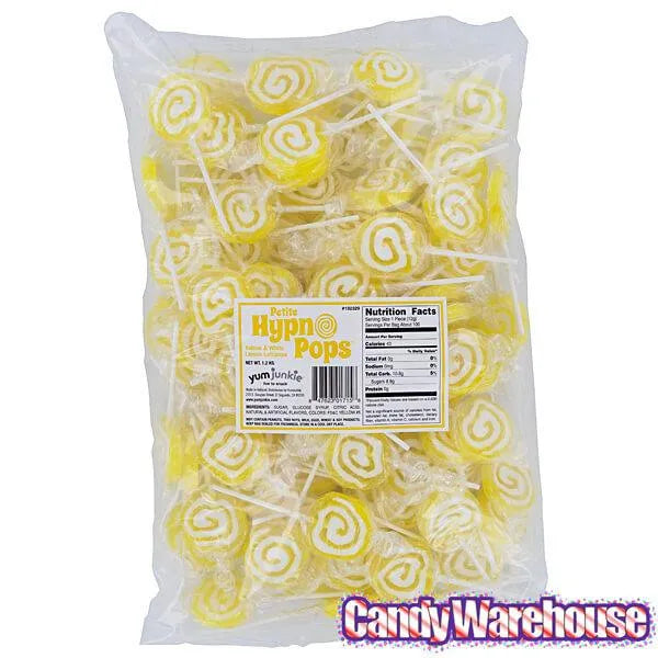 Hypno Pops Petite Swirled Lollipops - Lemon: 100-Piece Bag