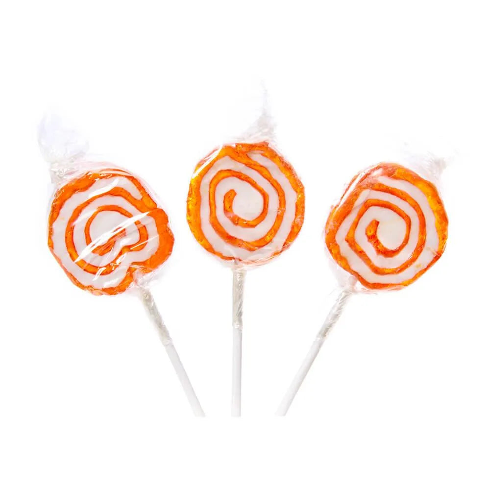 Hypno Pops Petite Swirled Lollipops - Orange: 100-Piece Bag