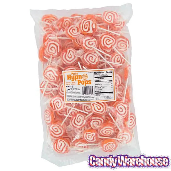 Hypno Pops Petite Swirled Lollipops - Orange: 100-Piece Bag