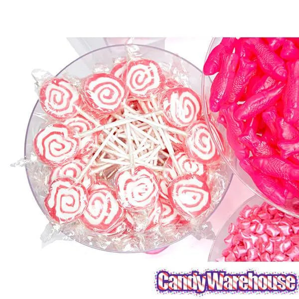 Hypno Pops Petite Swirled Lollipops - Strawberry: 100-Piece Bag