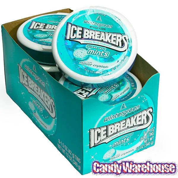 Ice Breakers Wintergreen Sugar Free Mints Packs: 8-Piece Box