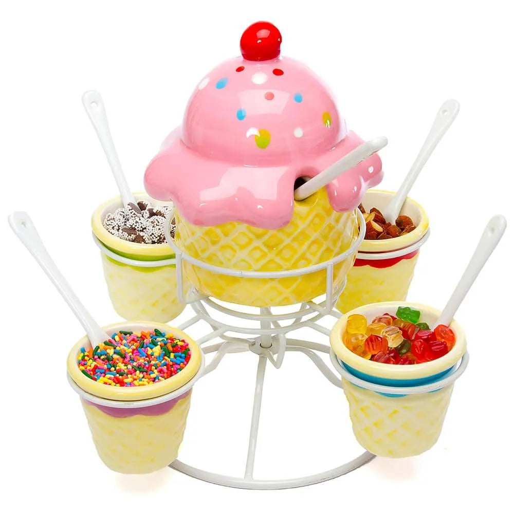 Ice Cream Social Candy Topping Spinning Server