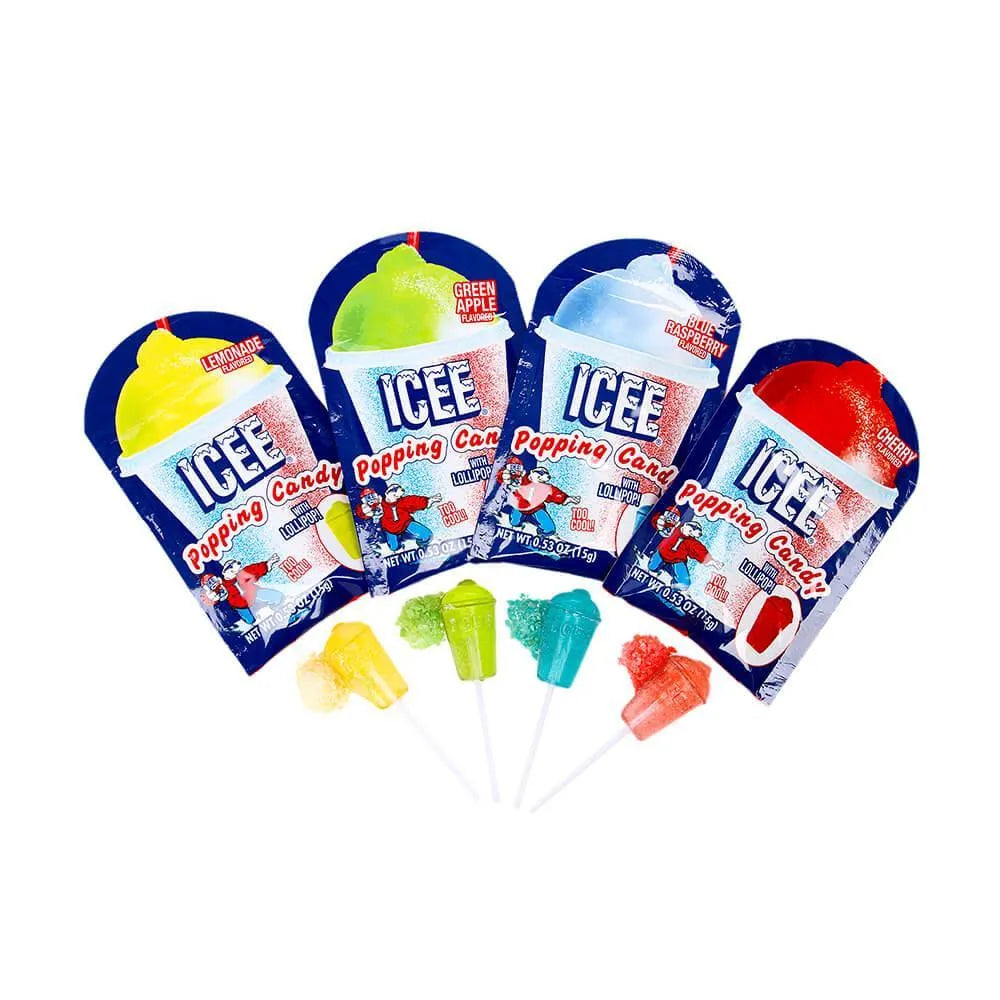 ICEE Lollipop with Popping Powder Candy Packs: 18-Piece Box