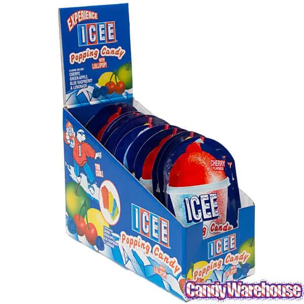 ICEE Lollipop with Popping Powder Candy Packs: 18-Piece Box