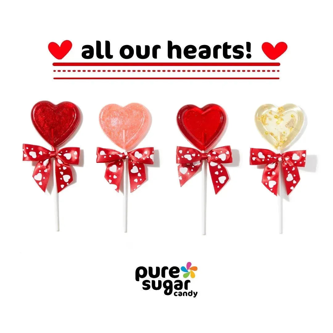 Pure Sugar Candy Heart Lollipops