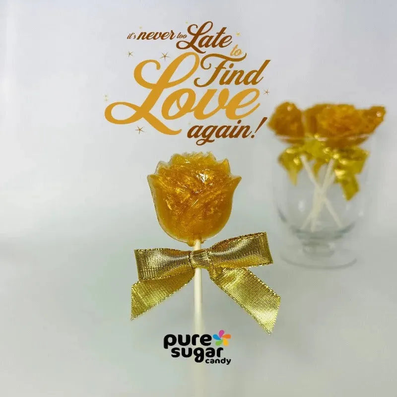 Pure Sugar Candy Golden Rose Bachelor Lollipop