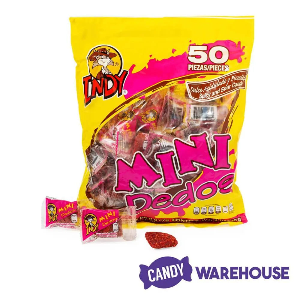 Indy Mini Dedos Spicy and Sour Candy: 50-Piece Bag