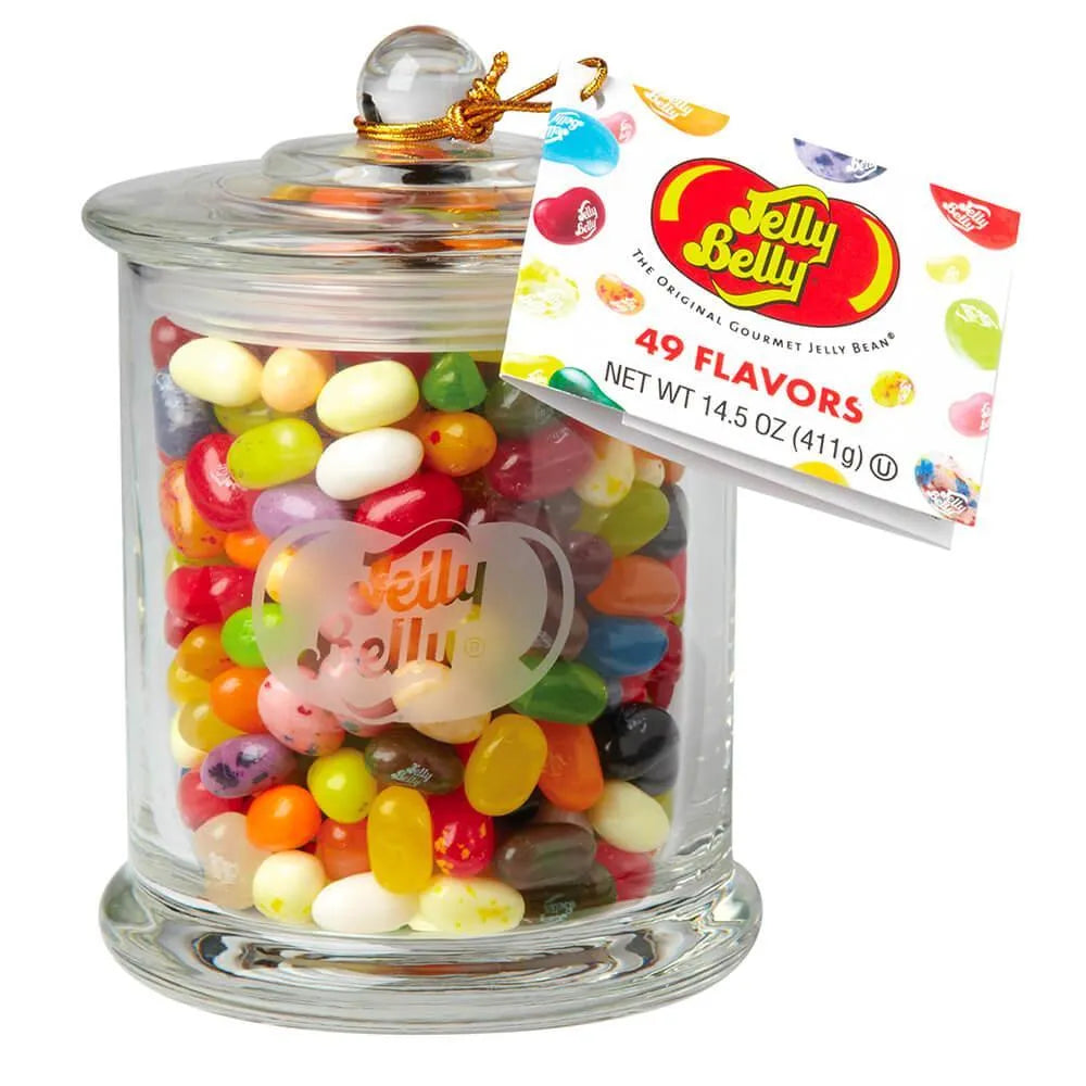 Jelly Belly 49 Flavors Jelly Beans 14.5-Ounce Glass Candy Jar