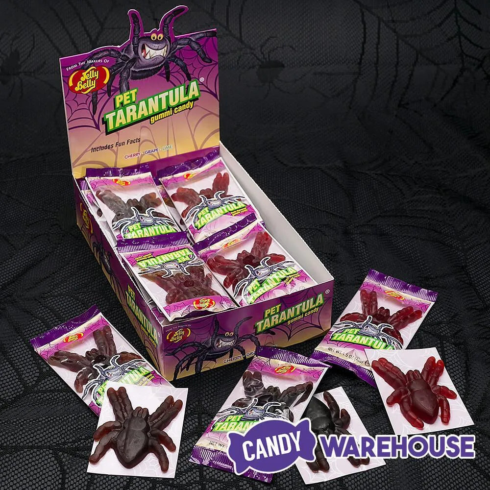 Jelly Belly Big Gummy Tarantula Spiders Candy Packs: 24-Piece Box