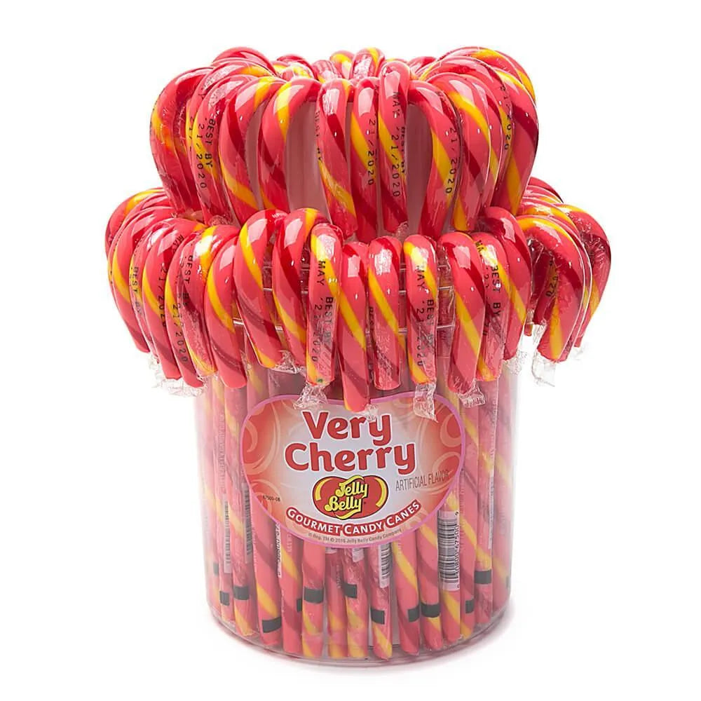 Jelly Belly Candy Canes - Very Cherry: 80-Piece Bucket