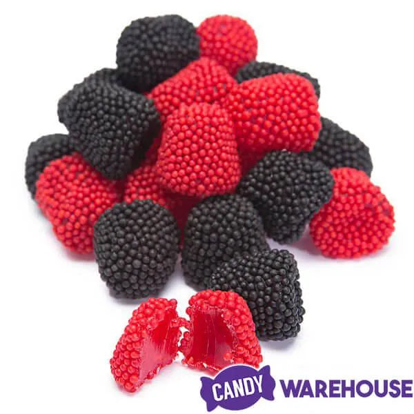 Jelly Belly Candy Raspberries & Blackberries Stand Up Bag: 12-Piece Case