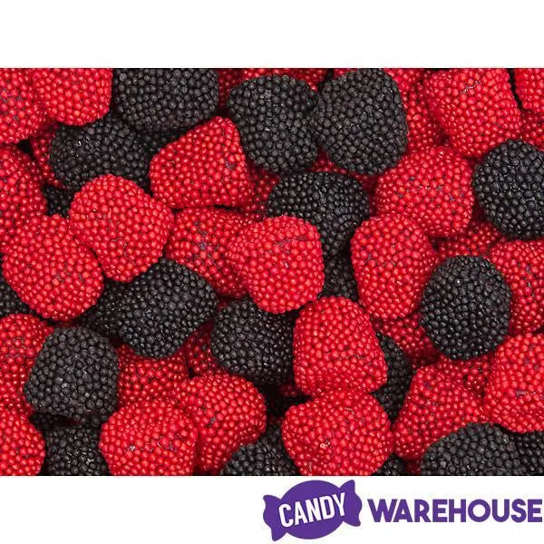 Jelly Belly Candy Raspberries & Blackberries Stand Up Bag: 12-Piece Case