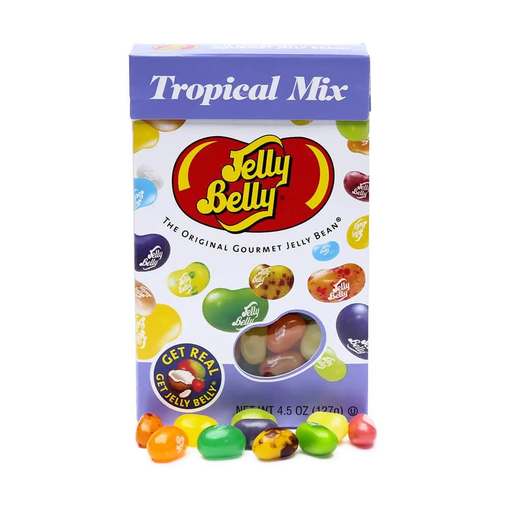 Jelly Belly Candy Tropical Mix Jelly Beans 4.5-Ounce Boxes: 12-Piece Case