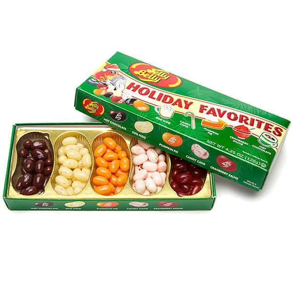 Jelly Belly Holiday 5 Flavors Jelly Beans Sampler: 4.25-Ounce Gift Box