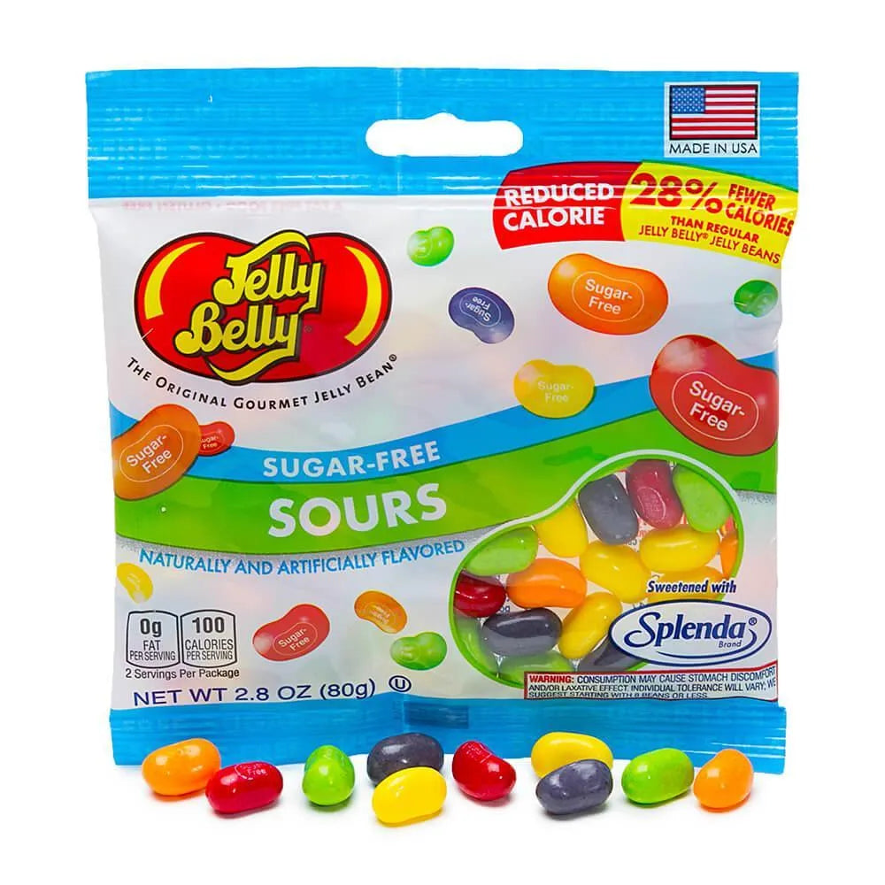 Jelly Belly Sugar Free Jelly Beans Sours Peg Bags: 12-Piece Case