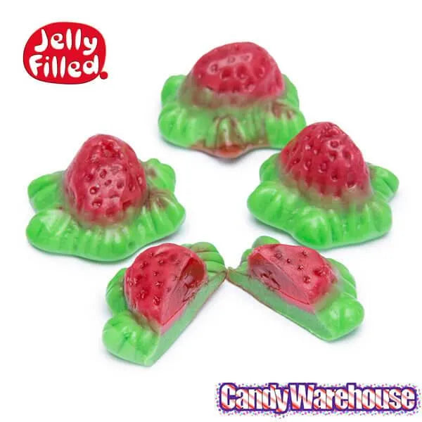 Jelly Filled Gummy Strawberries Candy: 1KG Bag