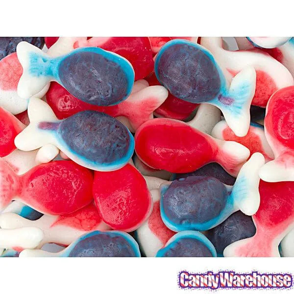 Jelly Filled Gummy Whales Candy: 1KG Bag