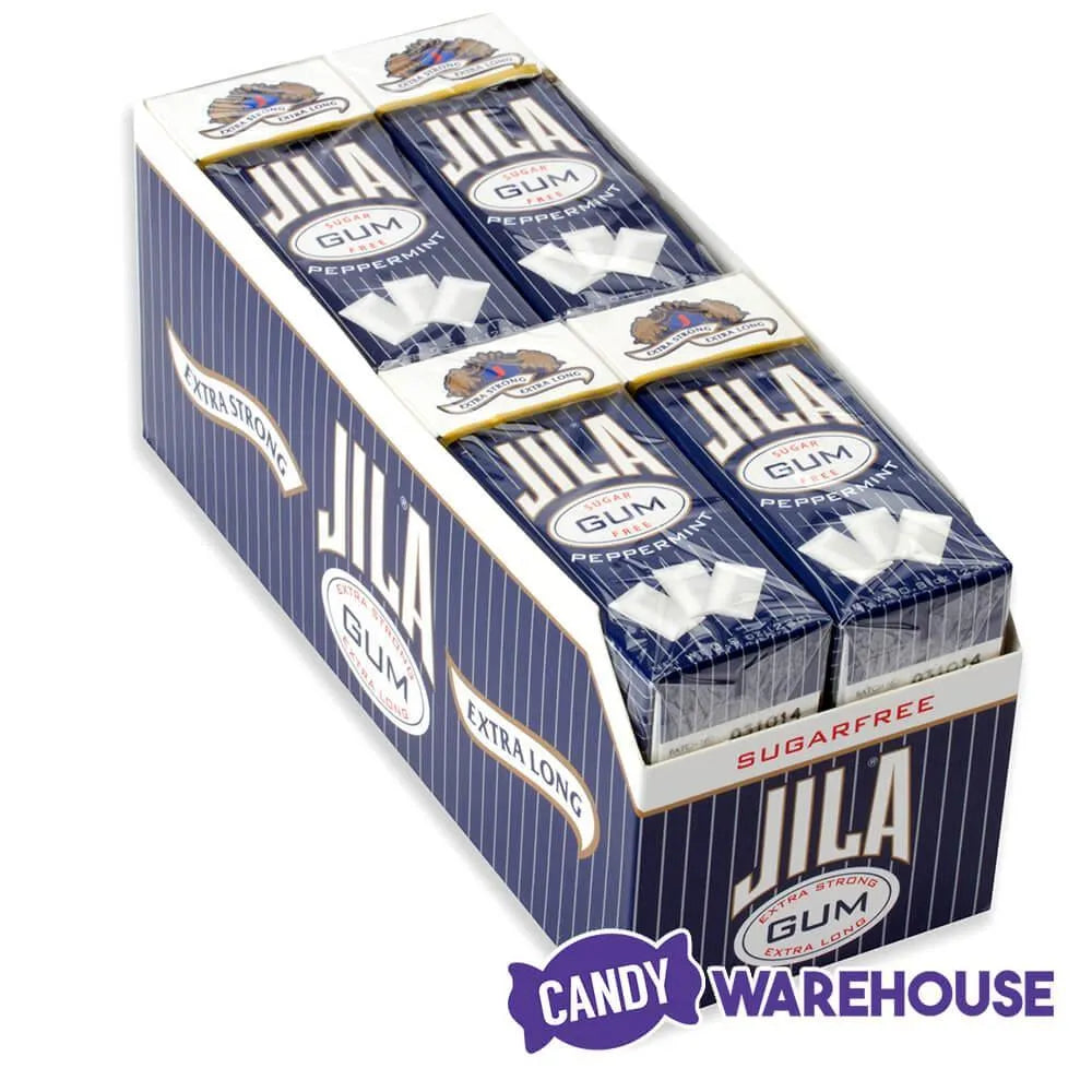 Jila Sugar Free Peppermint Gum Packs: 12-Piece Box