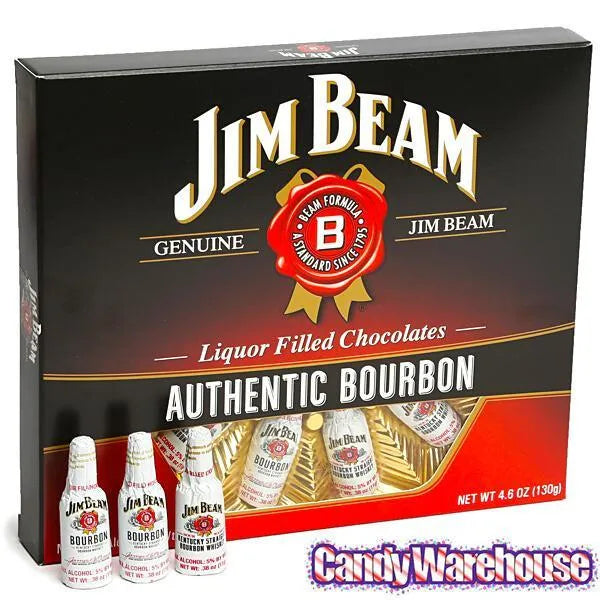 Jim Beam Liquor Filled Chocolate Bottles: 12-Piece Box