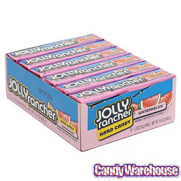 Jolly Rancher Hard Candy Squares Bars - Watermelon: 12-Piece Box