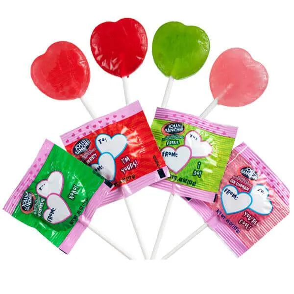 Jolly Rancher Heart Shaped Lollipops: 20-Piece Bag