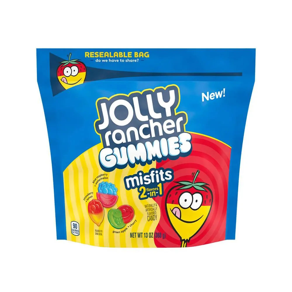 Jolly Rancher Misfits 2-in-1 Gummies Candy: 13-Ounce Bag