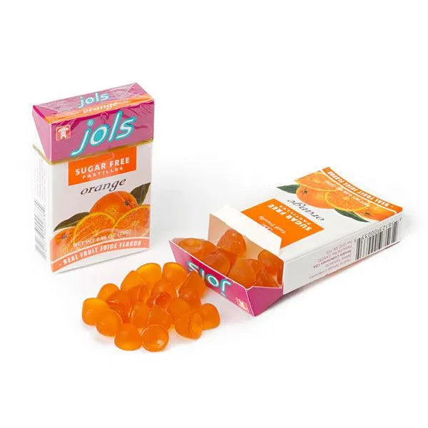 Jols Pastilles Sugar Free Candy Packs - Orange: 12-Piece Box