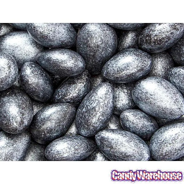 Jordan Almonds - Shimmer Black with Silver: 5LB Bag