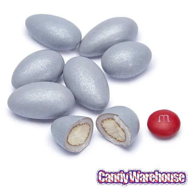 Jordan Almonds - Shimmer Silver: 5LB Bag