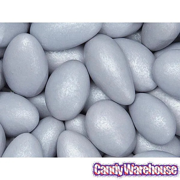 Jordan Almonds - Shimmer Silver: 5LB Bag