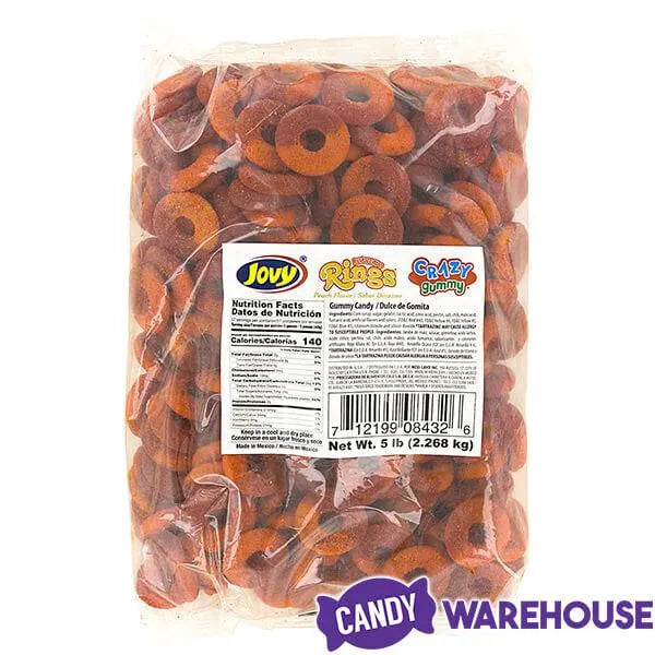 Jovy Crazy Gummy Rings Chamoy Candy - Peach: 5LB Bag