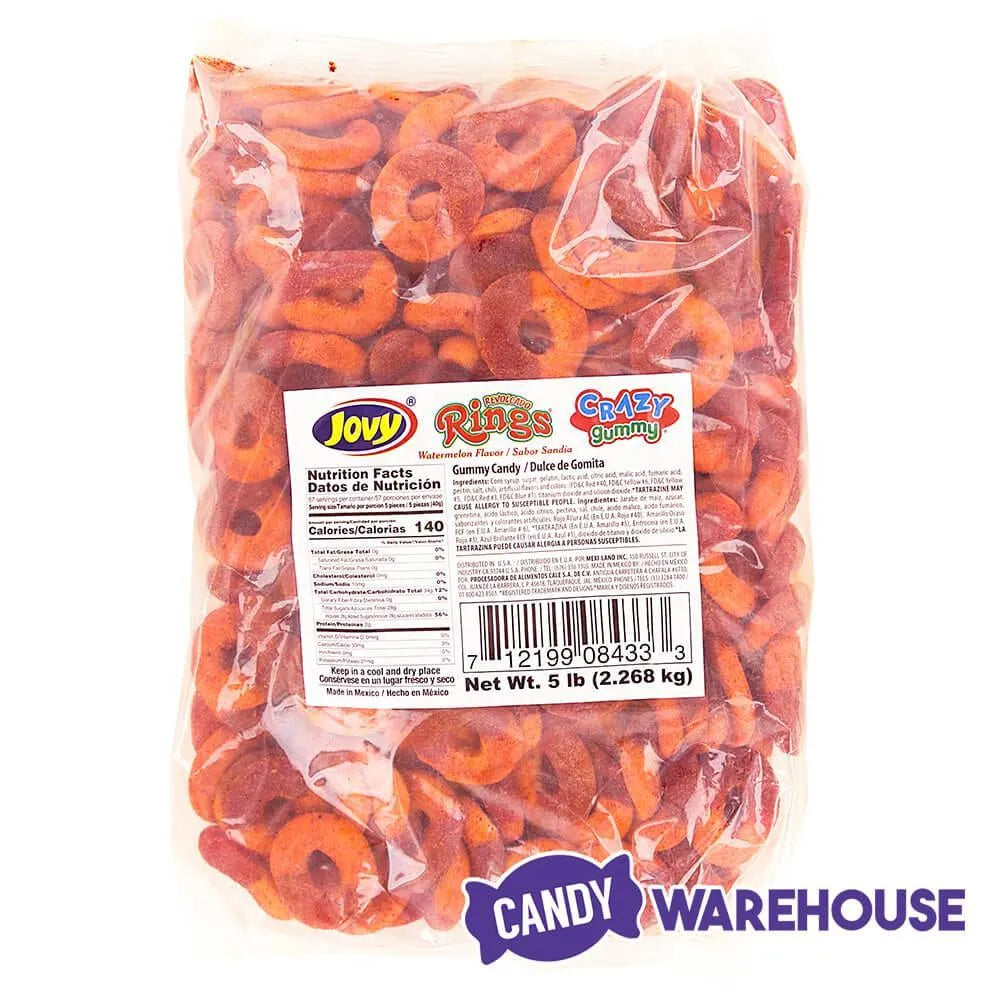 Jovy Crazy Gummy Rings Chamoy Candy - Watermelon: 5LB Bag