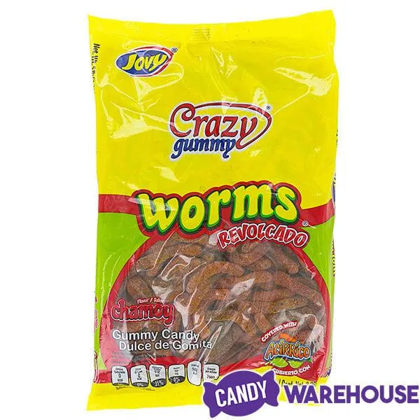 Jovy Crazy Gummy Worms Revolcado Chamoy Candy: 5LB Bag