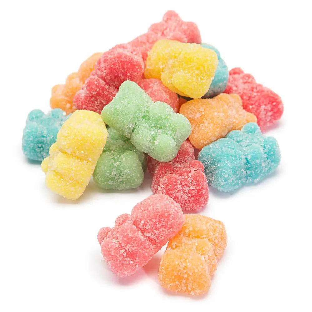 Jovy Neon Sugar Sanded Gummy Bears: 5LB Bag