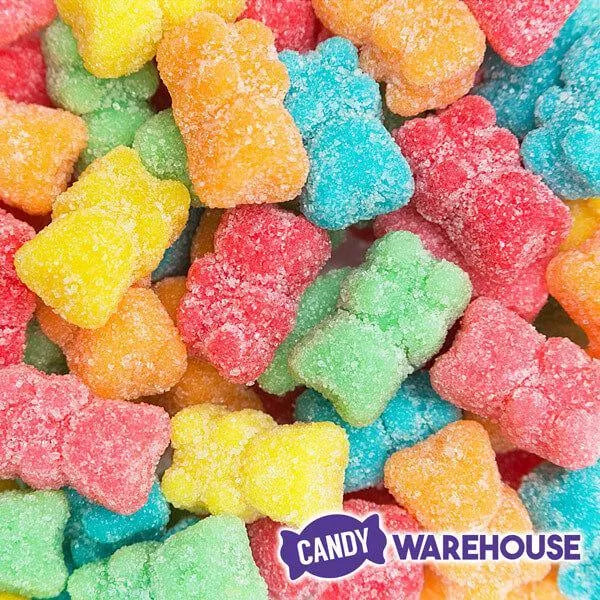 Jovy Neon Sugar Sanded Gummy Bears: 5LB Bag