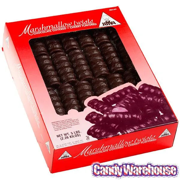 Joyva Cherry Marshmallow Chocolate Twists: 5LB Box