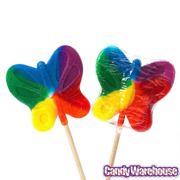 Jumbo 2.5-Ounce Butterfly Lollipops - Primary Colors: 16-Piece Box