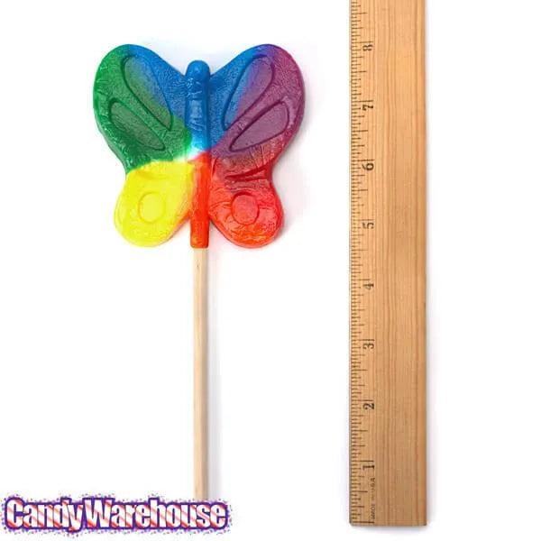 Jumbo 2.5-Ounce Butterfly Lollipops - Primary Colors: 16-Piece Box