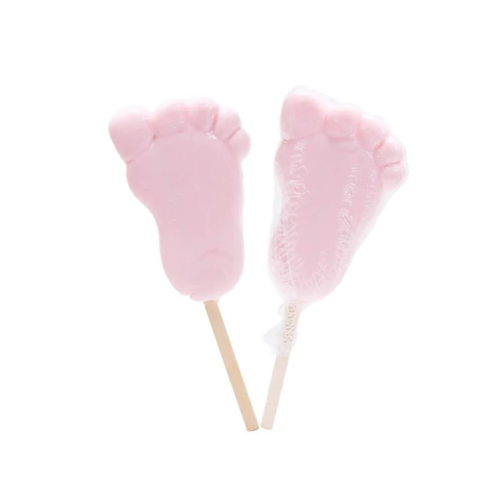 Jumbo Baby Feet Lollipops - Pink: 12-Piece Box